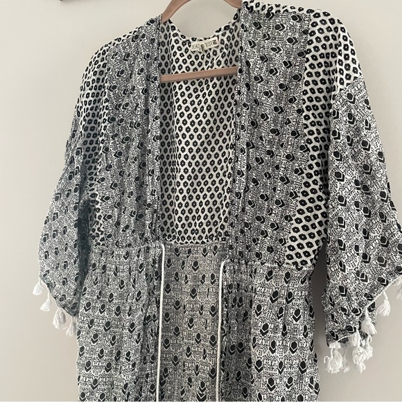 BEACH BY EXIST Cotton Boho Print Long Beach Kimono L/XL - Picture 4 of 8